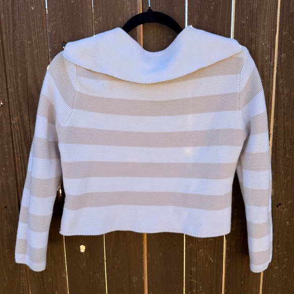 Moon & Madison Striped Knit Collared Crop Sweater (Size S) - Picture 2 of 6